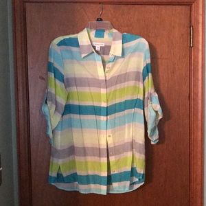 Striped button up blouse